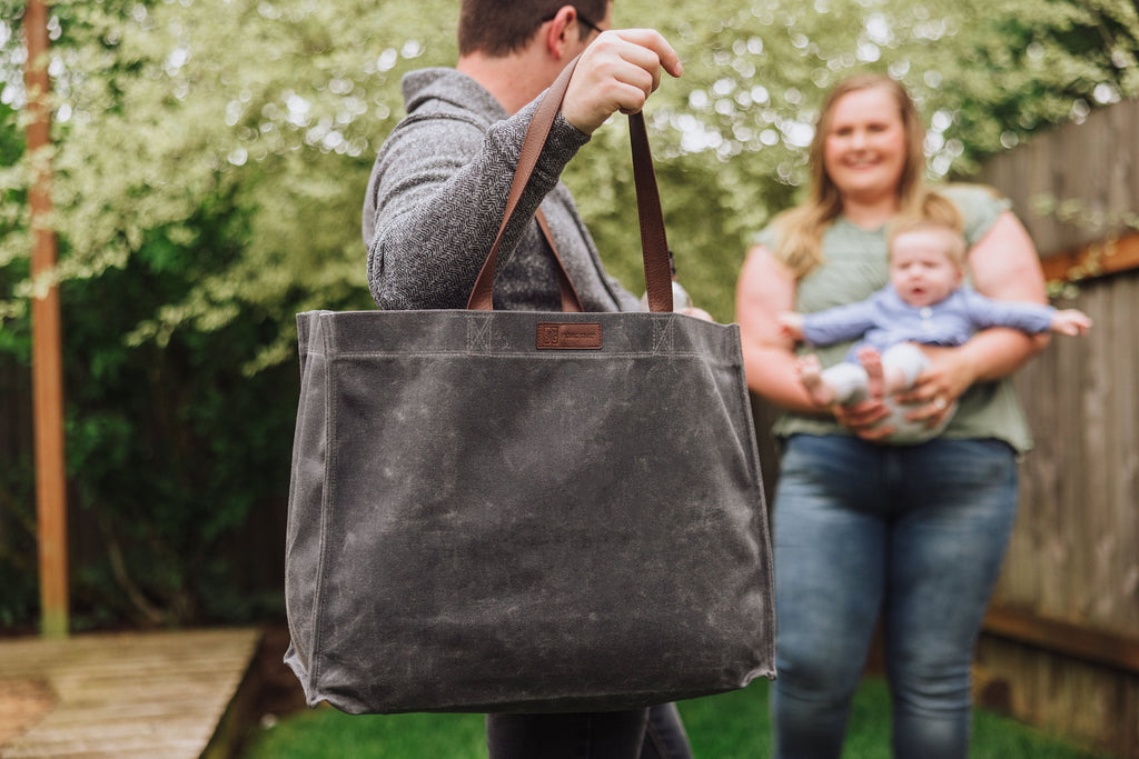 Legacy Market Waxed Canvas Tote with Leatherette Handles