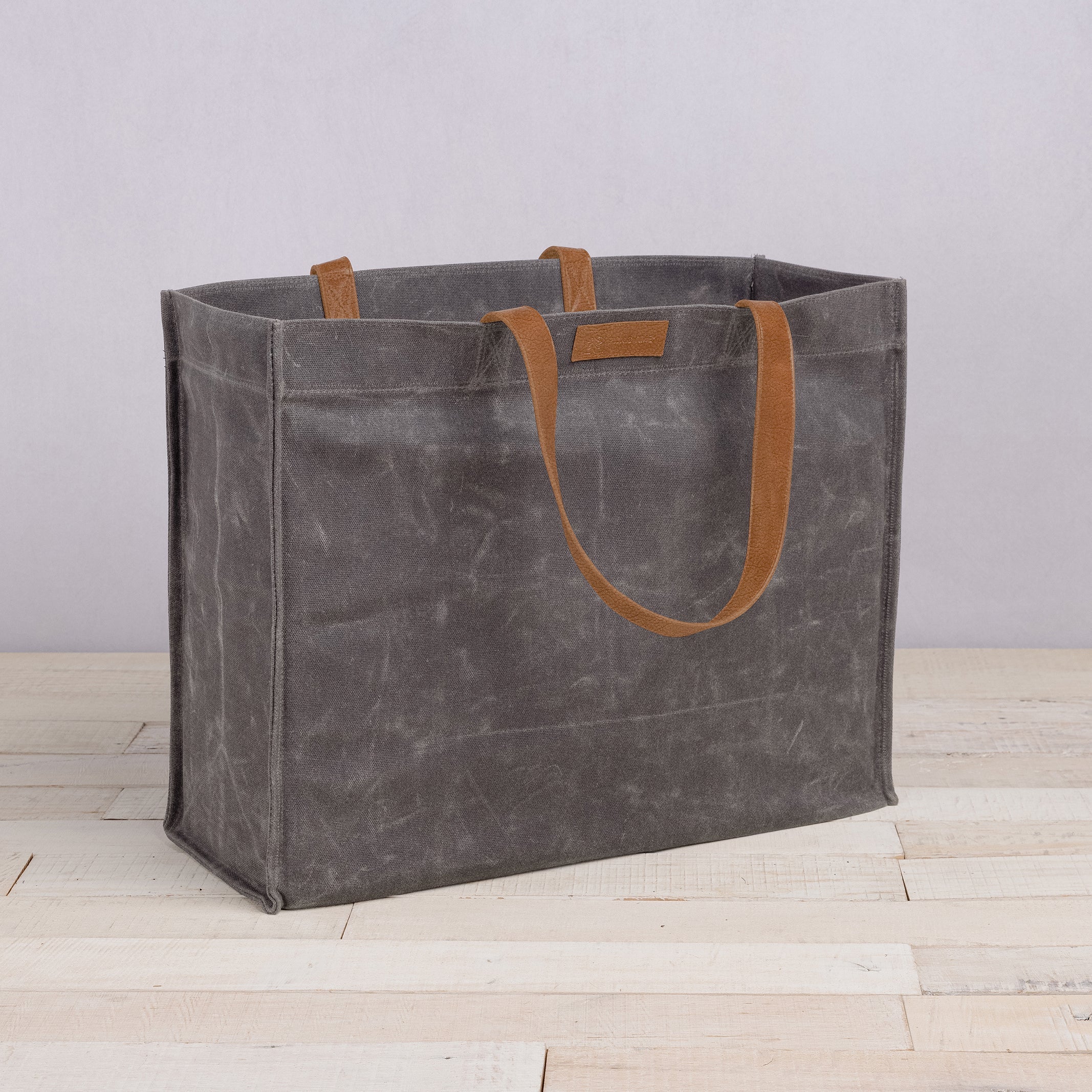 Legacy Market Waxed Canvas Tote with Leatherette Handles