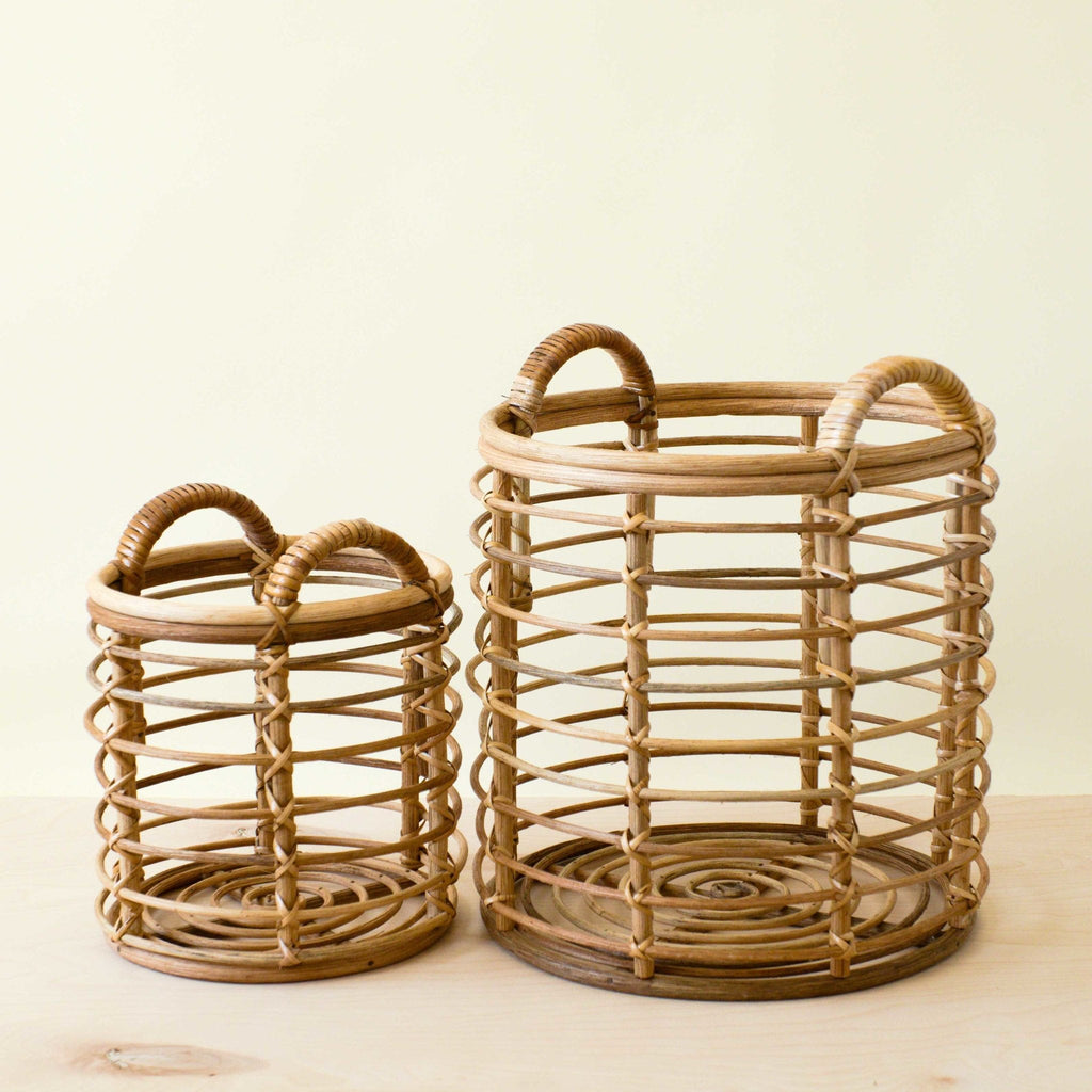 Rattan Cylinder Basket - Storage Baskets, set of 2 | LIKHÂ | Heirloom Boulevard