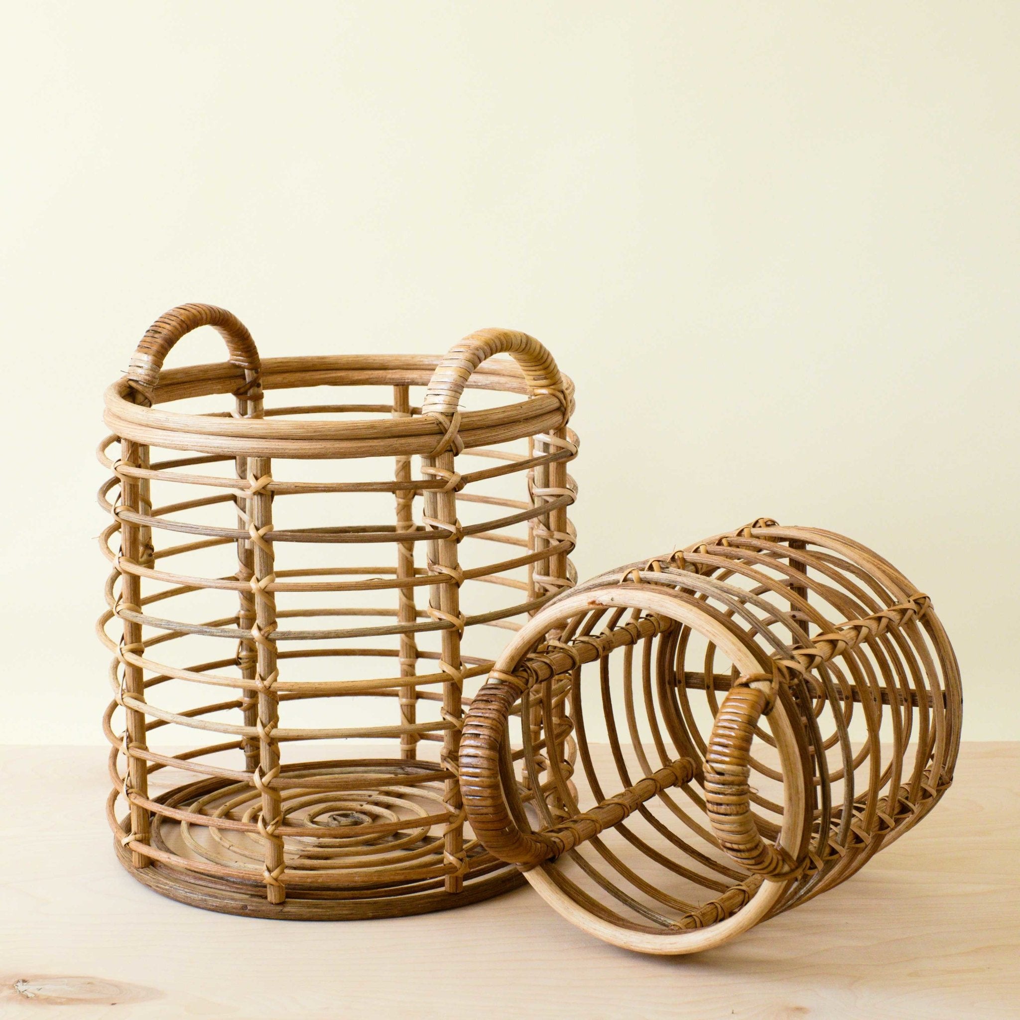 Rattan Cylinder Basket - Storage Baskets, set of 2 | LIKHÂ | Heirloom Boulevard