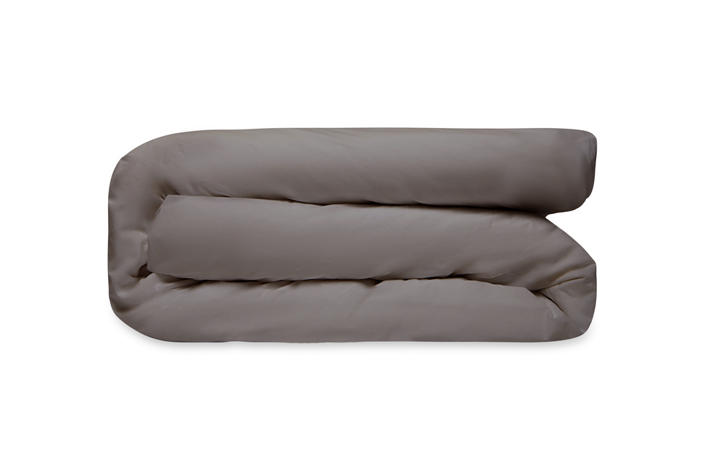 French Presse Linens Relaxed Percale Duvet Cover Smoke | Heirloom Boulevard