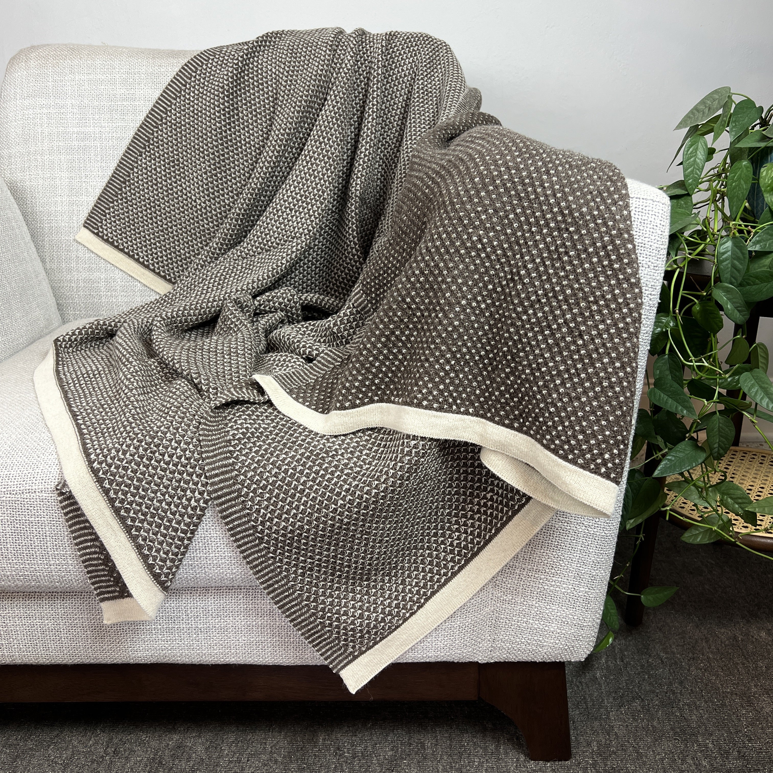 Cocoa Dot Reversible Alpaca Throw SLATE + SALT | Heirloom Boulevard