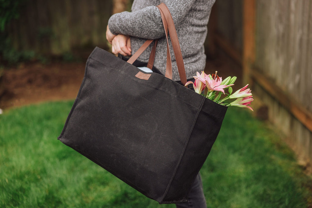 Legacy Market Waxed Canvas Tote with Leatherette Handles