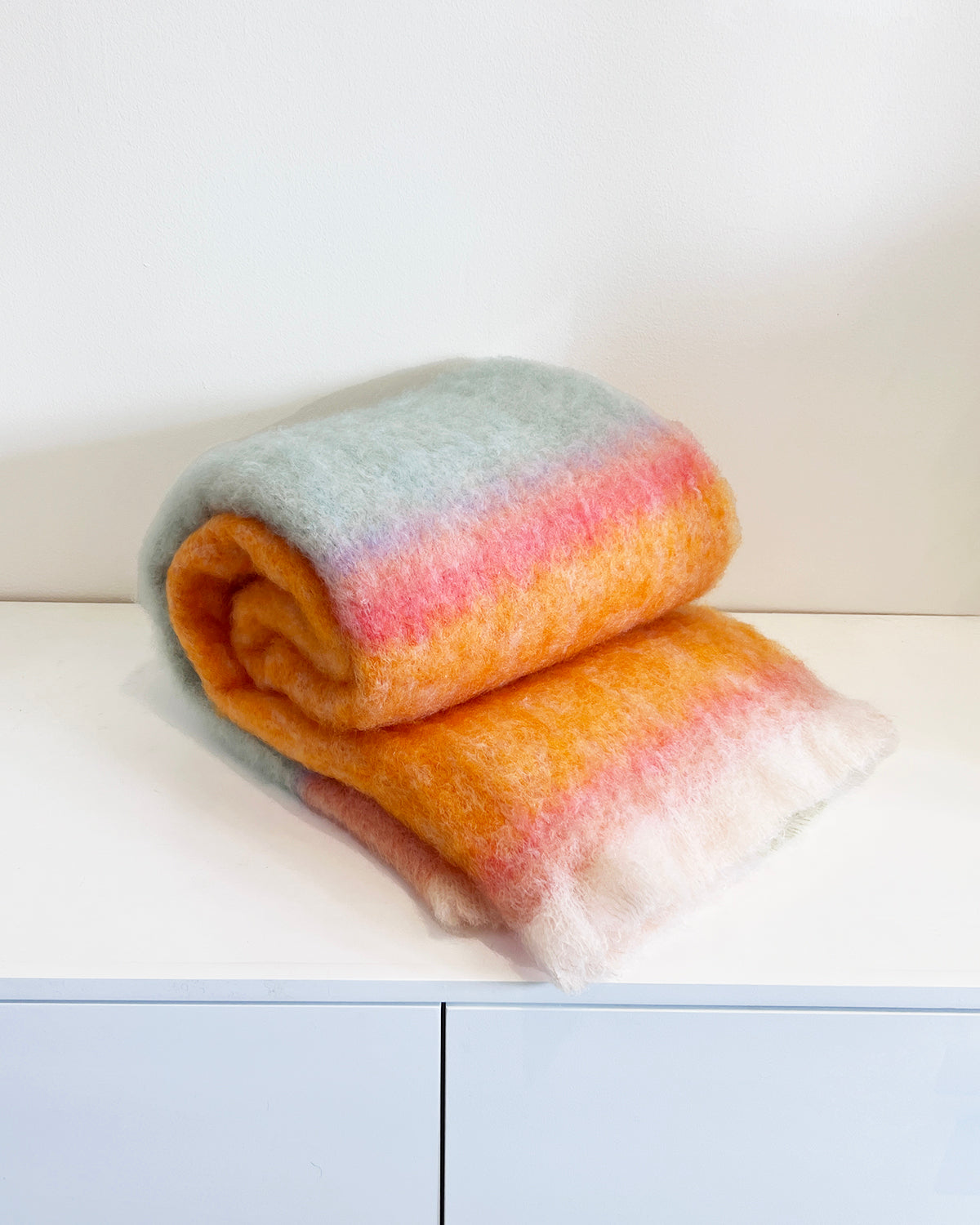 Mantas Ezcaray Rozco Sorbet Mohair Blanket Throw atacama home | Heirloom Boulevard