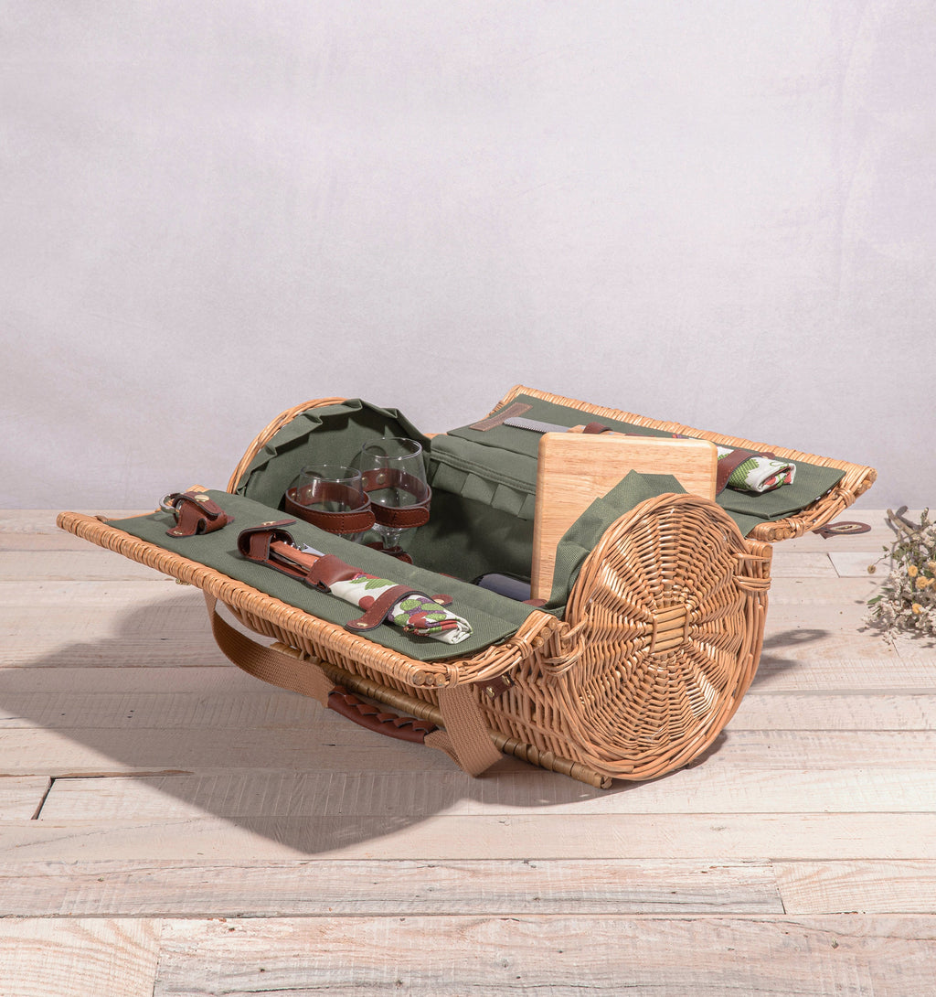 Picnic Time Verona Wine & Cheese Picnic Basket Pine Green | Heirloom Boulevard