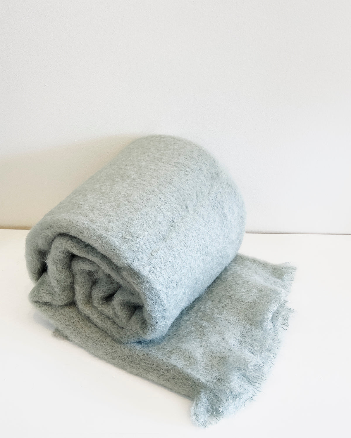 Mantas Ezcaray Seafoam Mohair Blanket Throw atacama home | Heirloom Boulevard