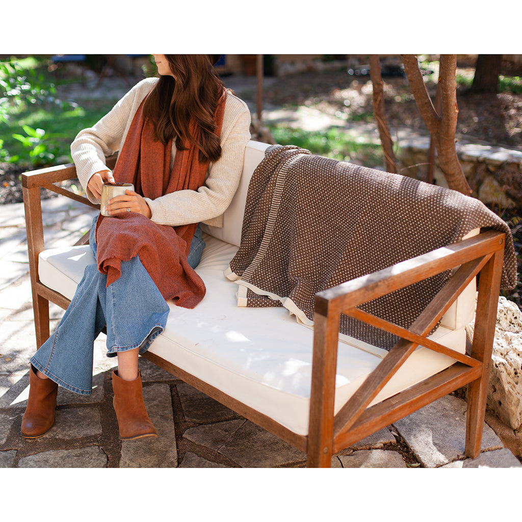 Cocoa Dot Reversible Alpaca Throw SLATE + SALT | Heirloom Boulevard