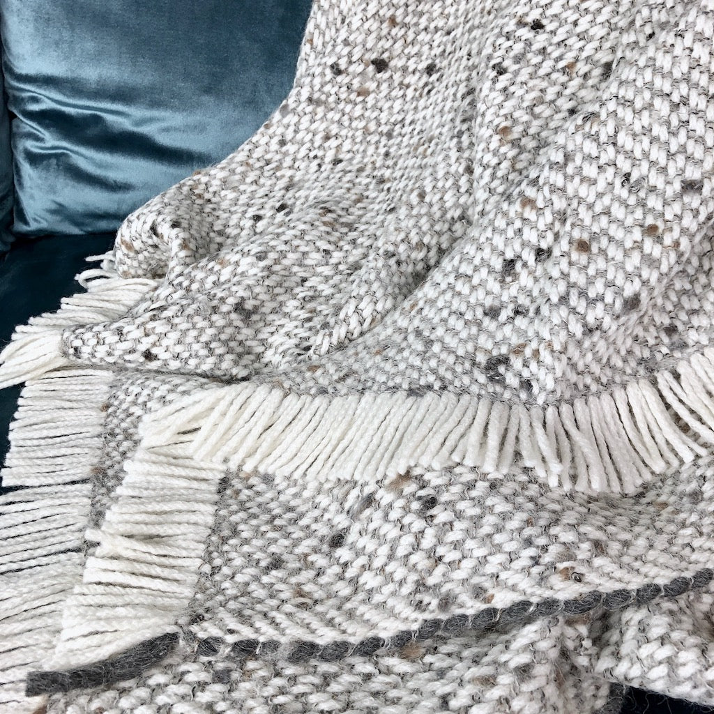 Chunky Gray Weave Alpaca Throw SLATE + SALT | Heirloom Boulevard