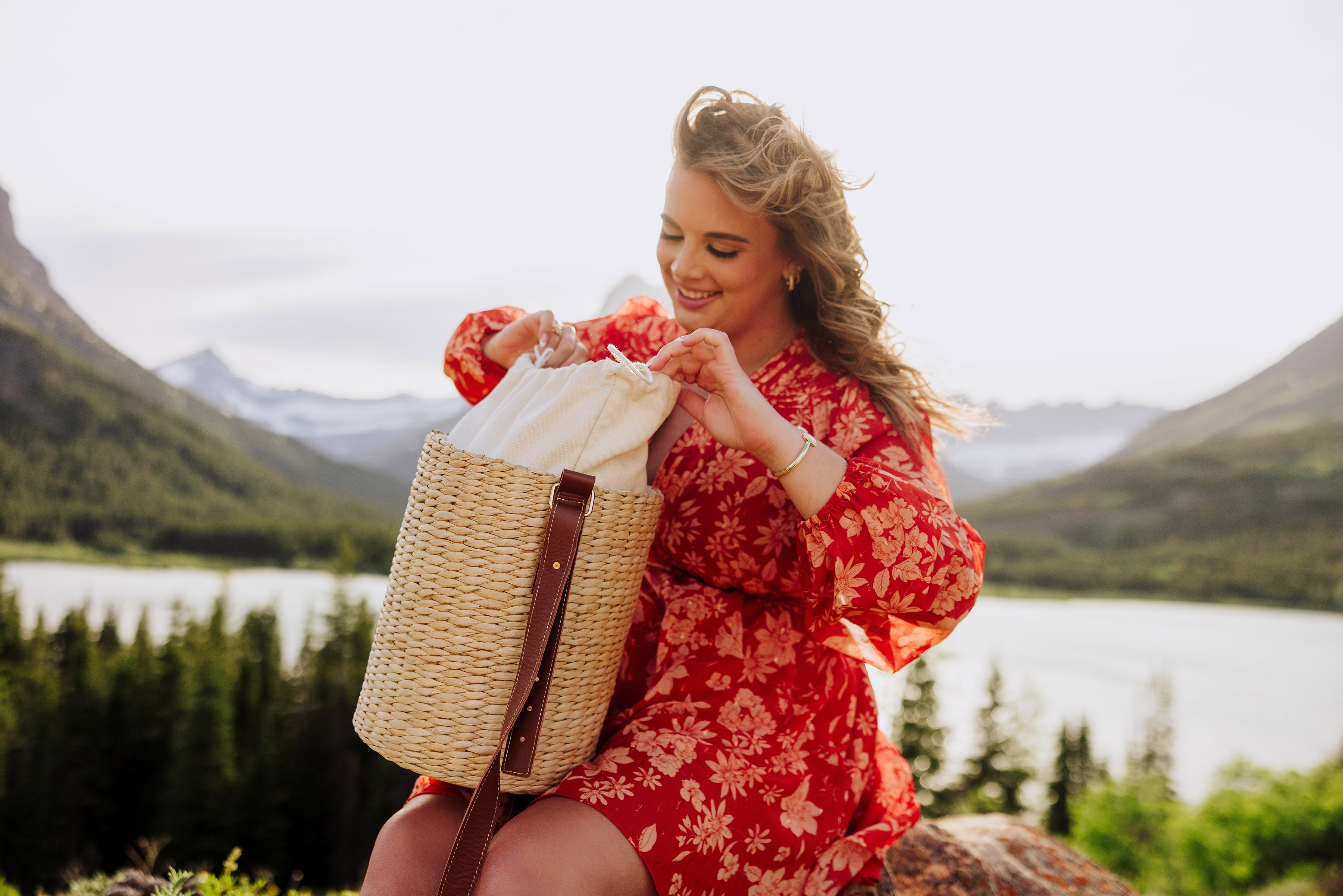 Picnic Time Palermo - Rush Insulated Bucket Tote with Leather Straps | Heirloom Boulevard