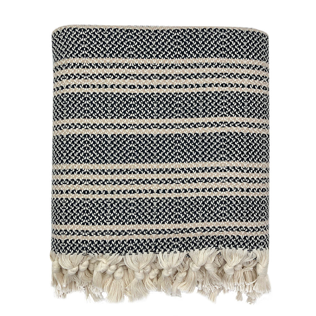 Woven Stripe Turkish Throw SLATE + SALT | Heirloom Boulevard
