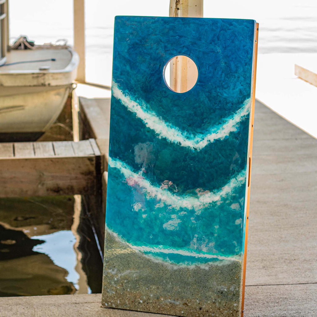 Elakai 2x4 The Beach Epoxy Resin Cornhole Boards | Heirloom Boulevard