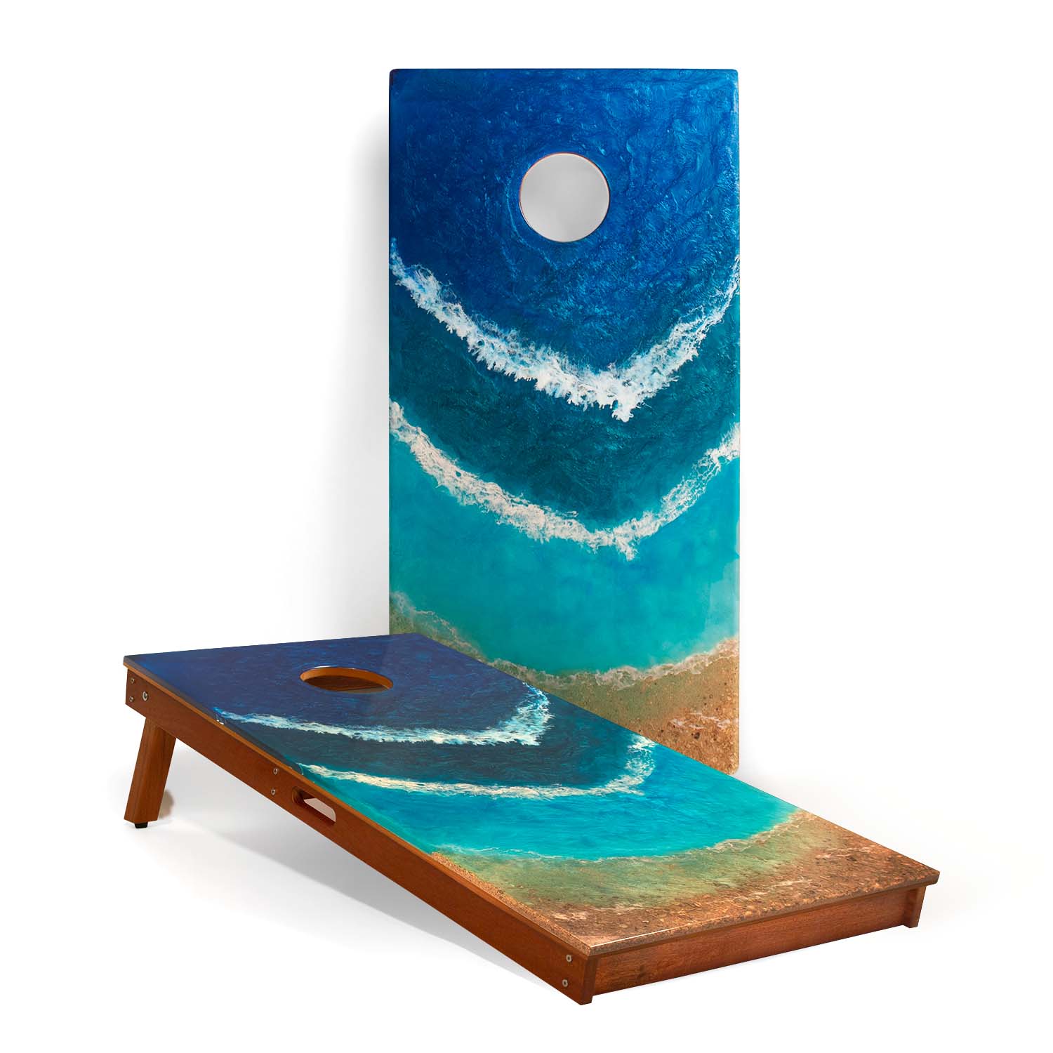Elakai 2x4 The Beach Epoxy Resin Cornhole Boards | Heirloom Boulevard