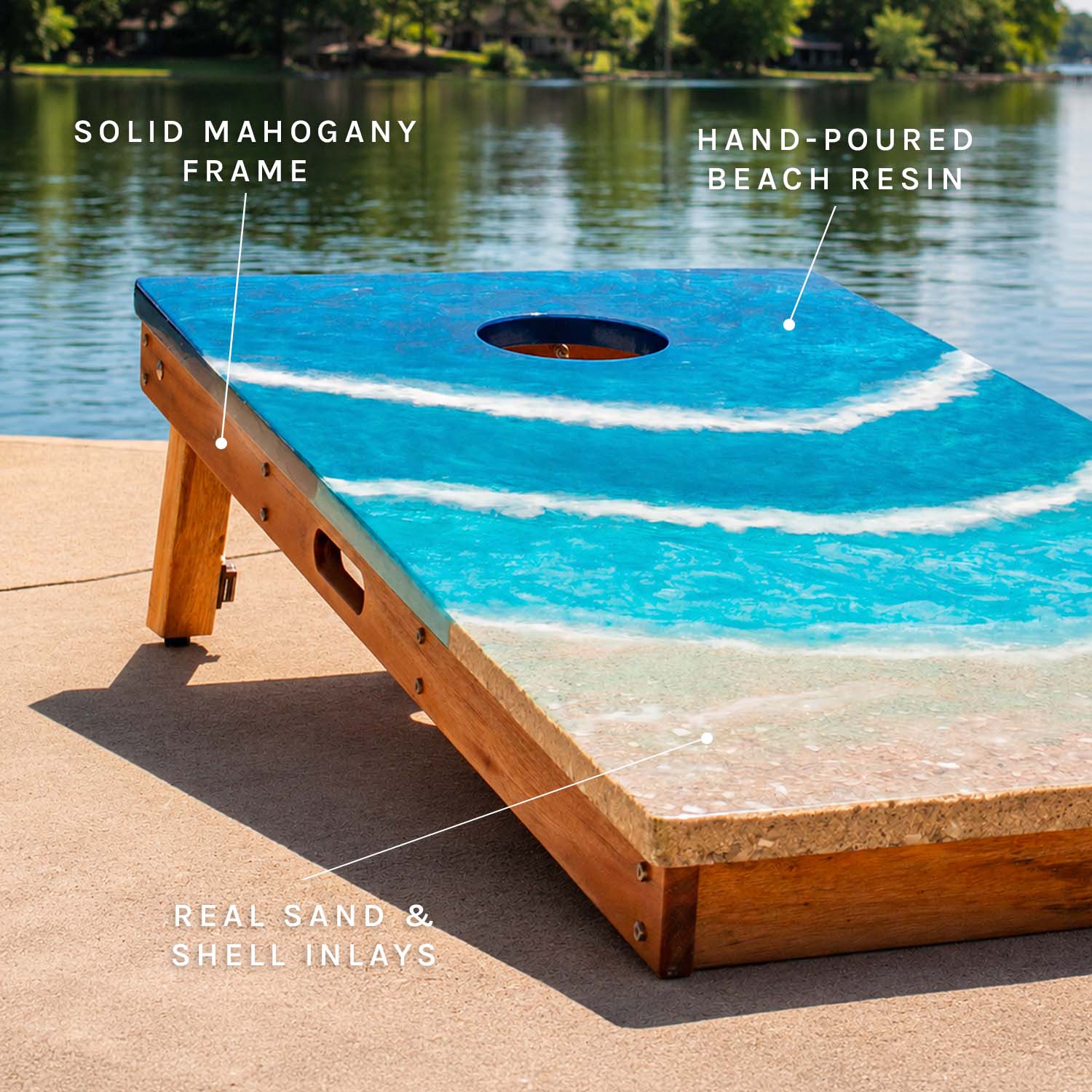 Elakai 2x4 The Beach Epoxy Resin Cornhole Boards | Heirloom Boulevard