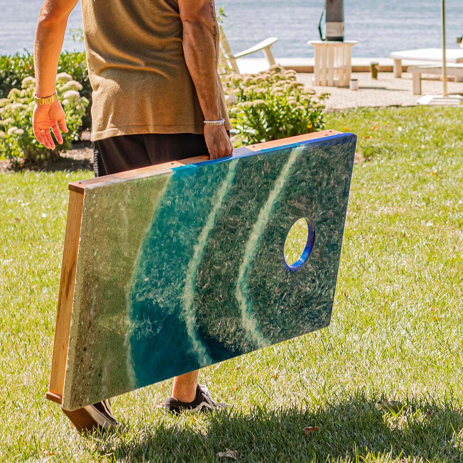Elakai 2x4 The Beach Epoxy Resin Cornhole Boards | Heirloom Boulevard