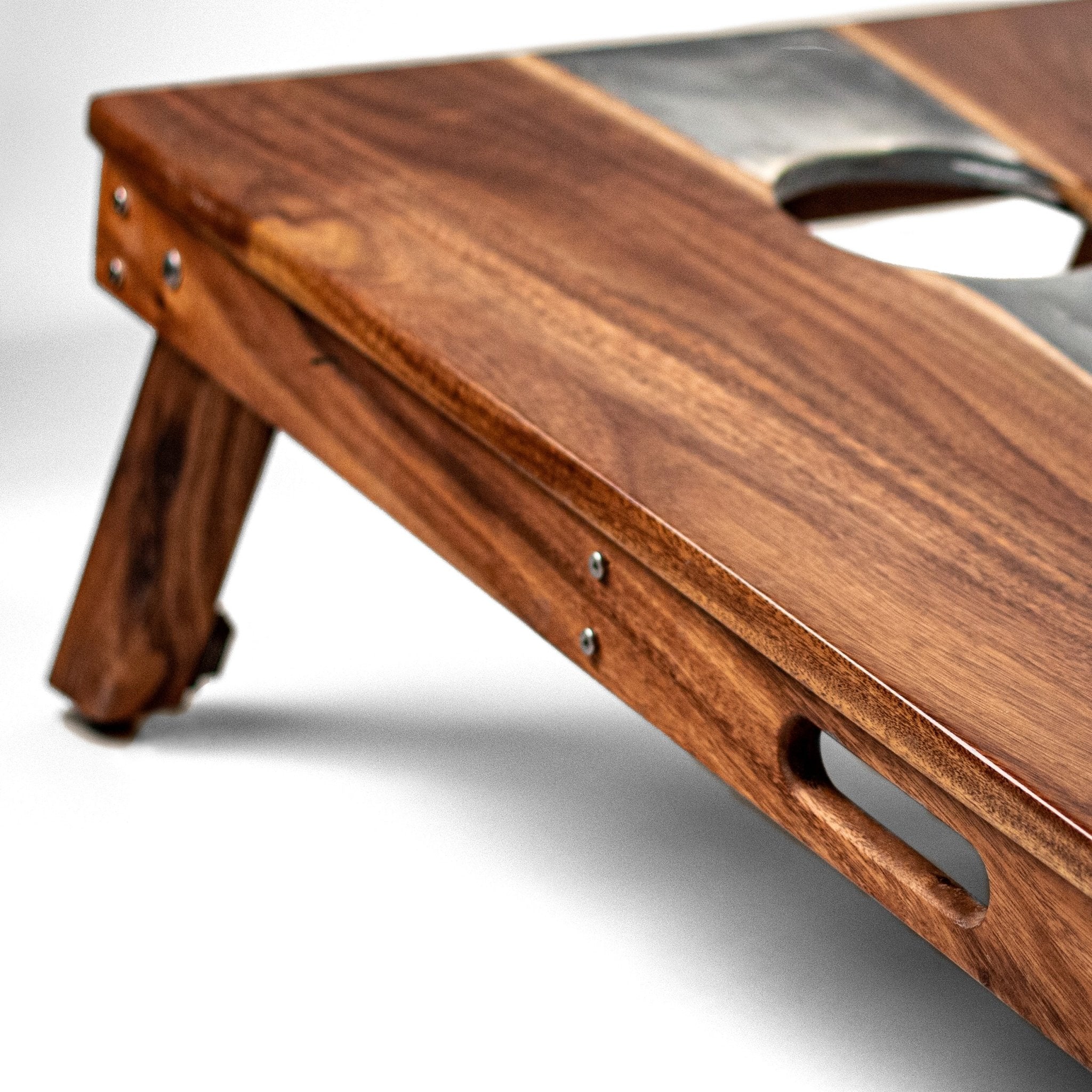 Elakai 2ft x 4ft Resin & Wood Classic Cornhole Set | Live Edge River Collection | Heirloom Boulevard