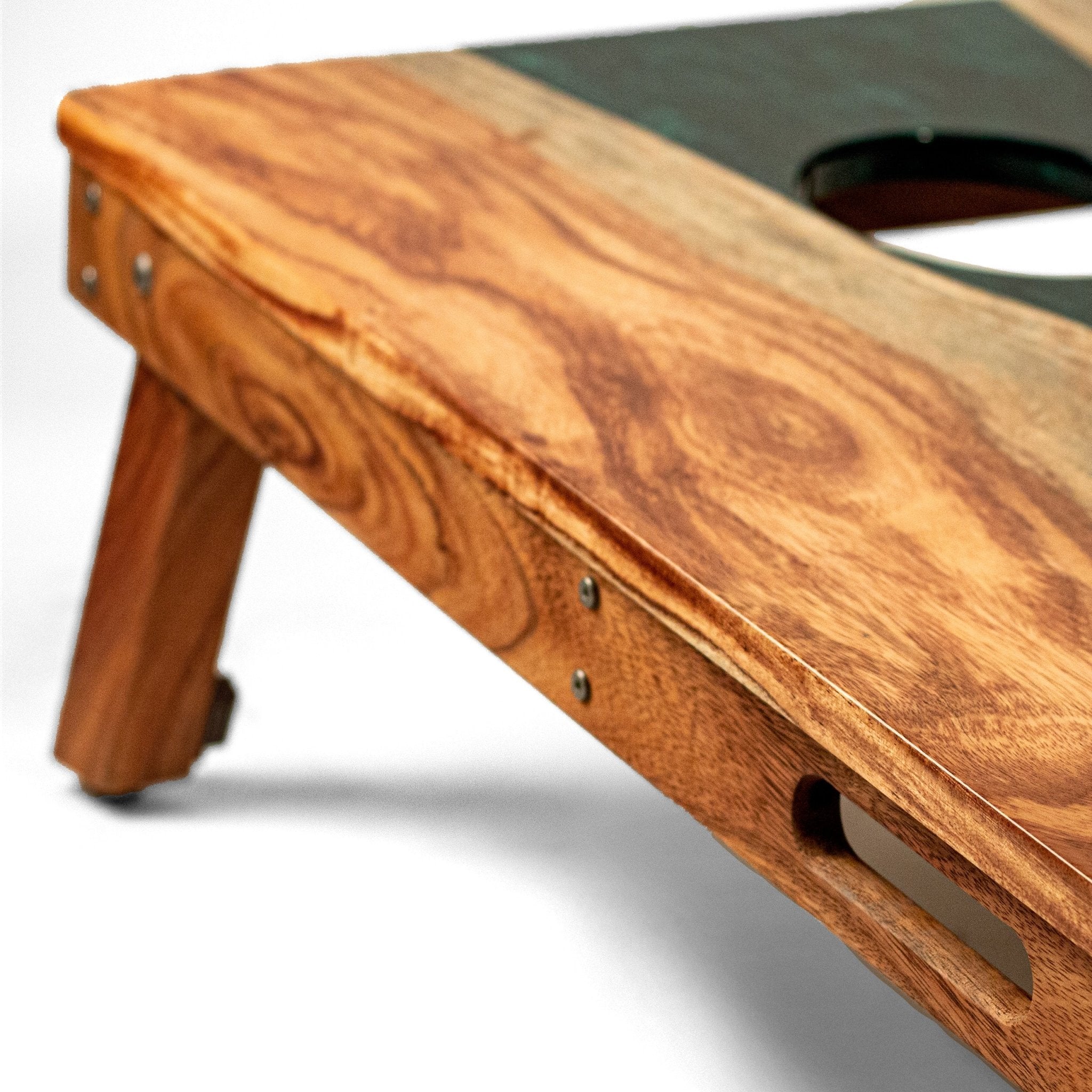 Elakai 2ft x 4ft Resin & Wood Classic Cornhole Set | Live Edge River Collection | Heirloom Boulevard