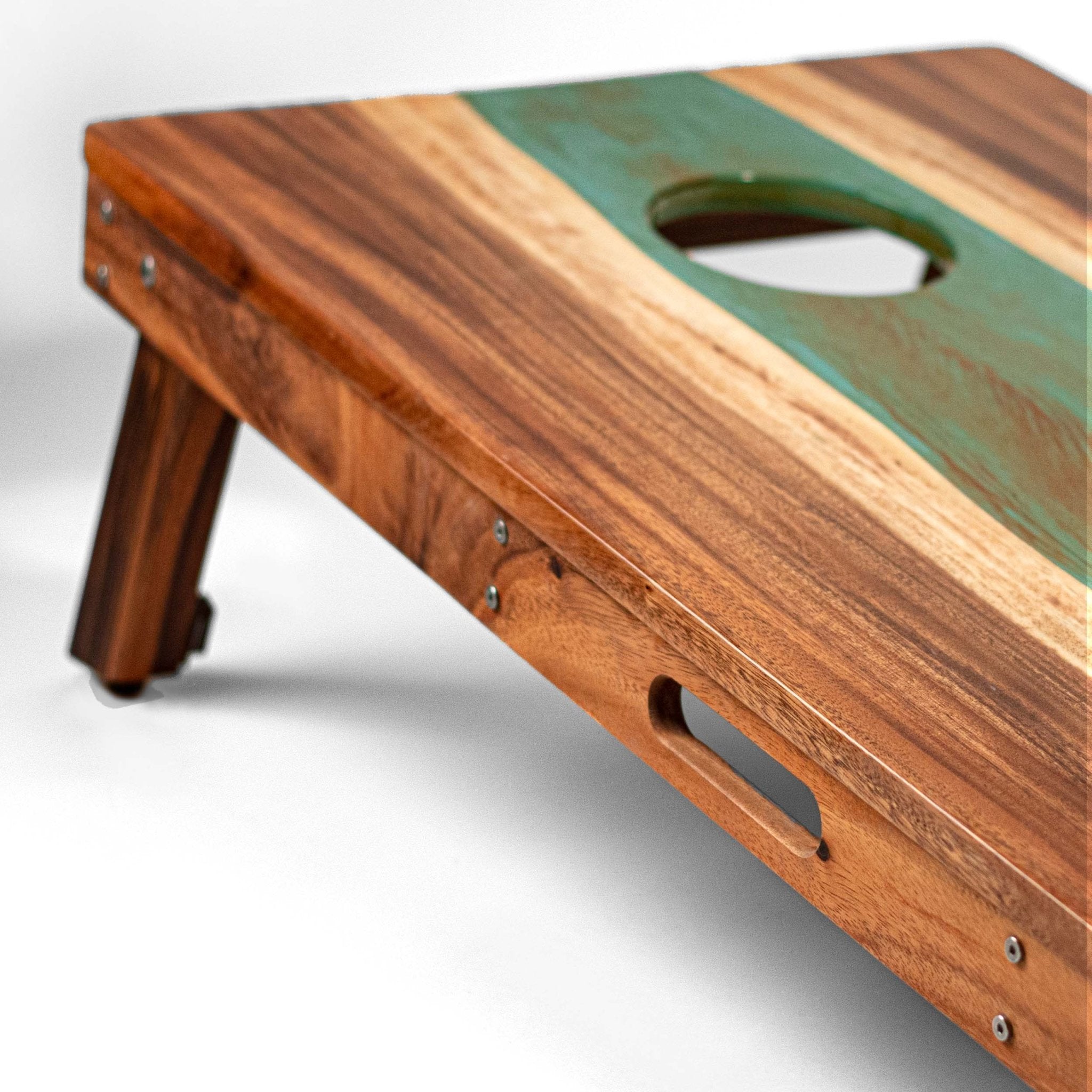 Elakai 2ft x 4ft Resin & Wood Classic Cornhole Set | Live Edge River Collection | Heirloom Boulevard