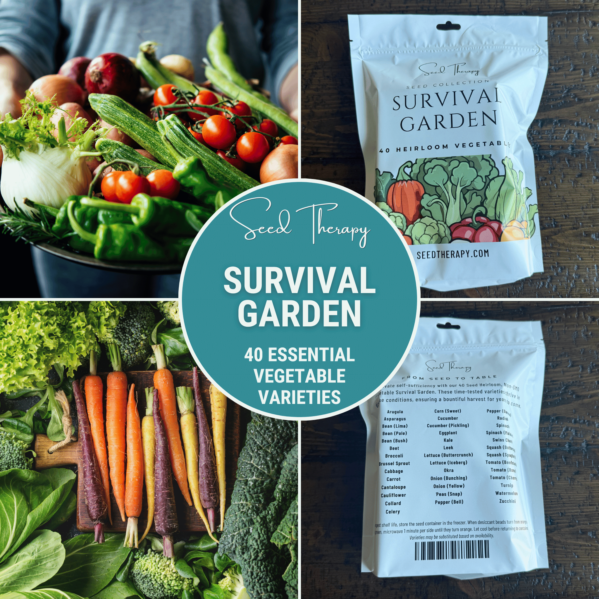 Southern Seeds Survival Garden Combo – 40 Vegetable & 40 Medicinal Herb Varieties | Heirloom Boulevard