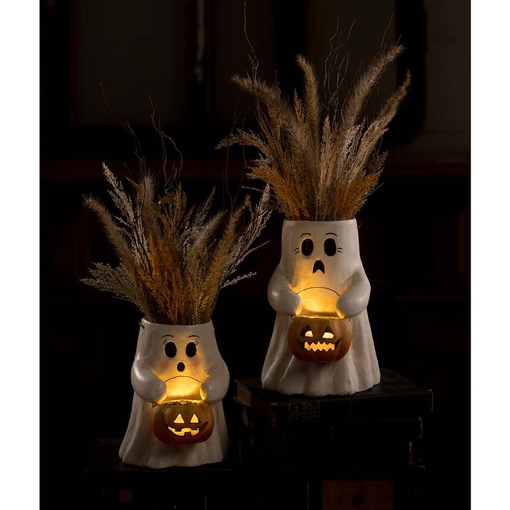 Sweet Boo With Pumpkin Bucket Paper Mache by Bethany Lowe Designs Quirks! | Heirloom Boulevard