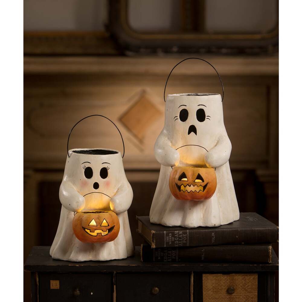 Sweet Boo With Pumpkin Bucket Paper Mache by Bethany Lowe Designs Quirks! | Heirloom Boulevard
