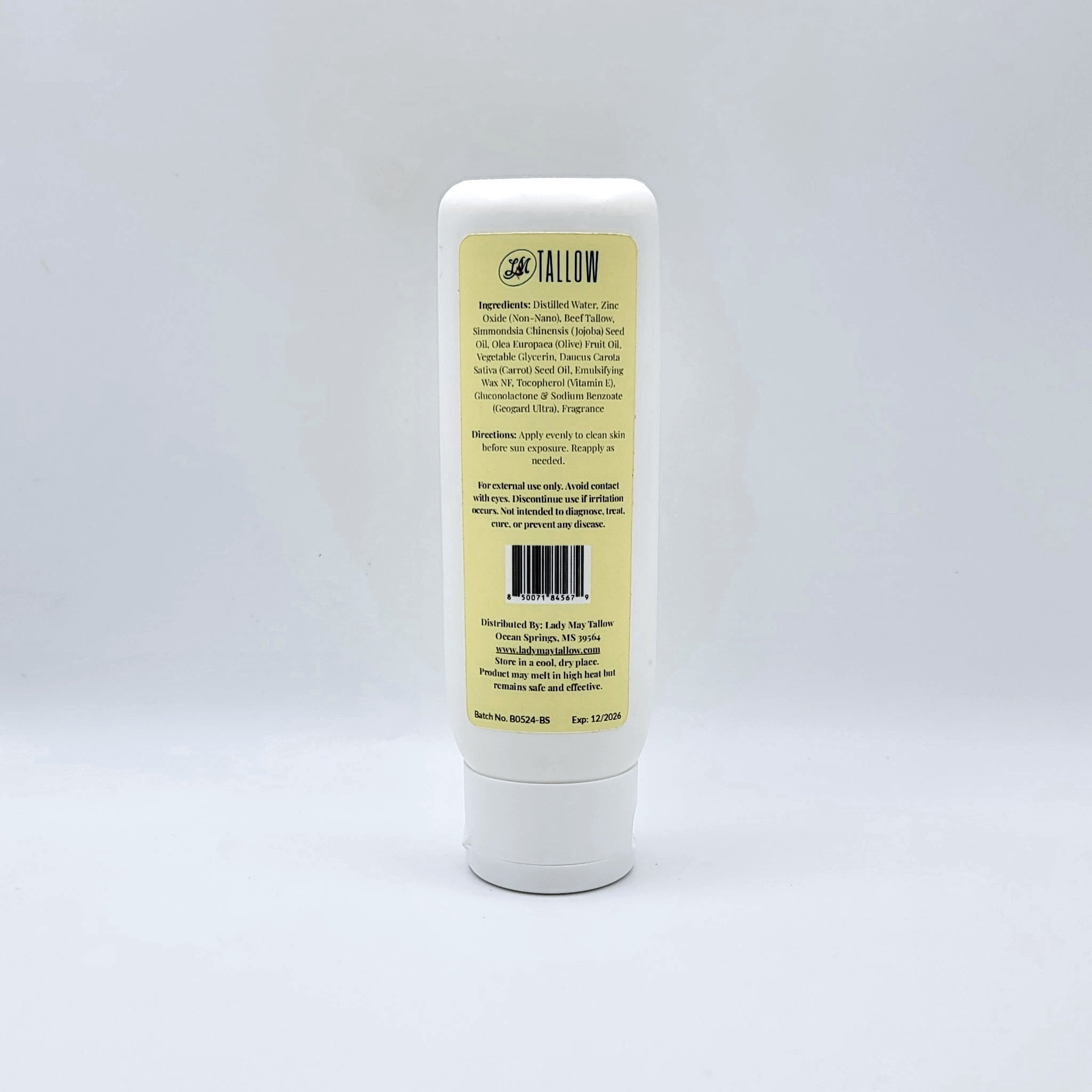 Tallow Before Sun Cream | Beef Tallow Non-Nano Zinc Oxide and Botanical Oils Lady May Tallow | Heirloom Boulevard