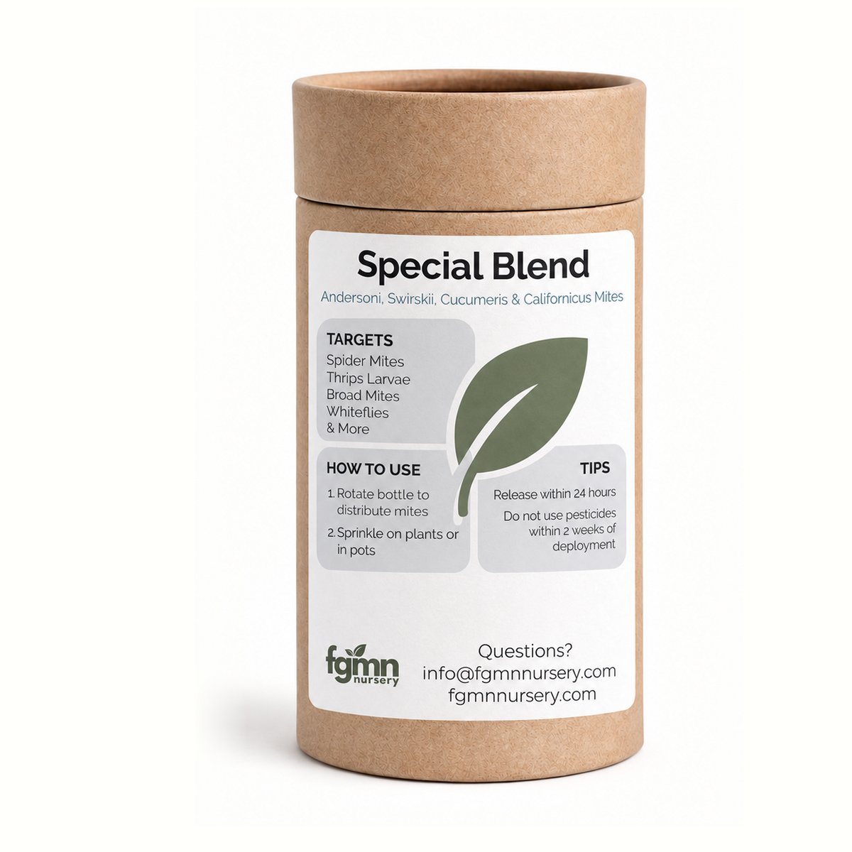 FGMN Nursery Special Blend Predatory Mite Mix | Heirloom Boulevard