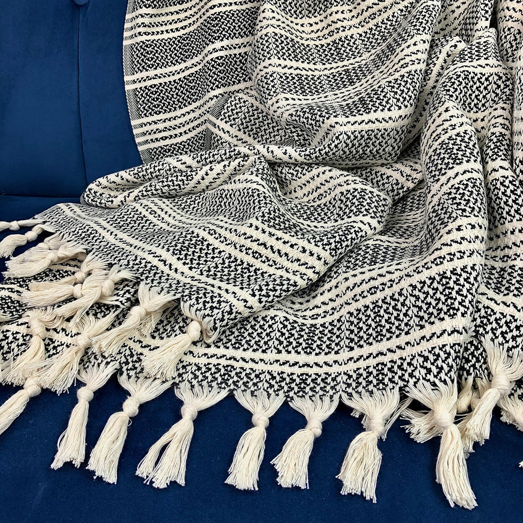 Woven Stripe Turkish Throw SLATE + SALT | Heirloom Boulevard