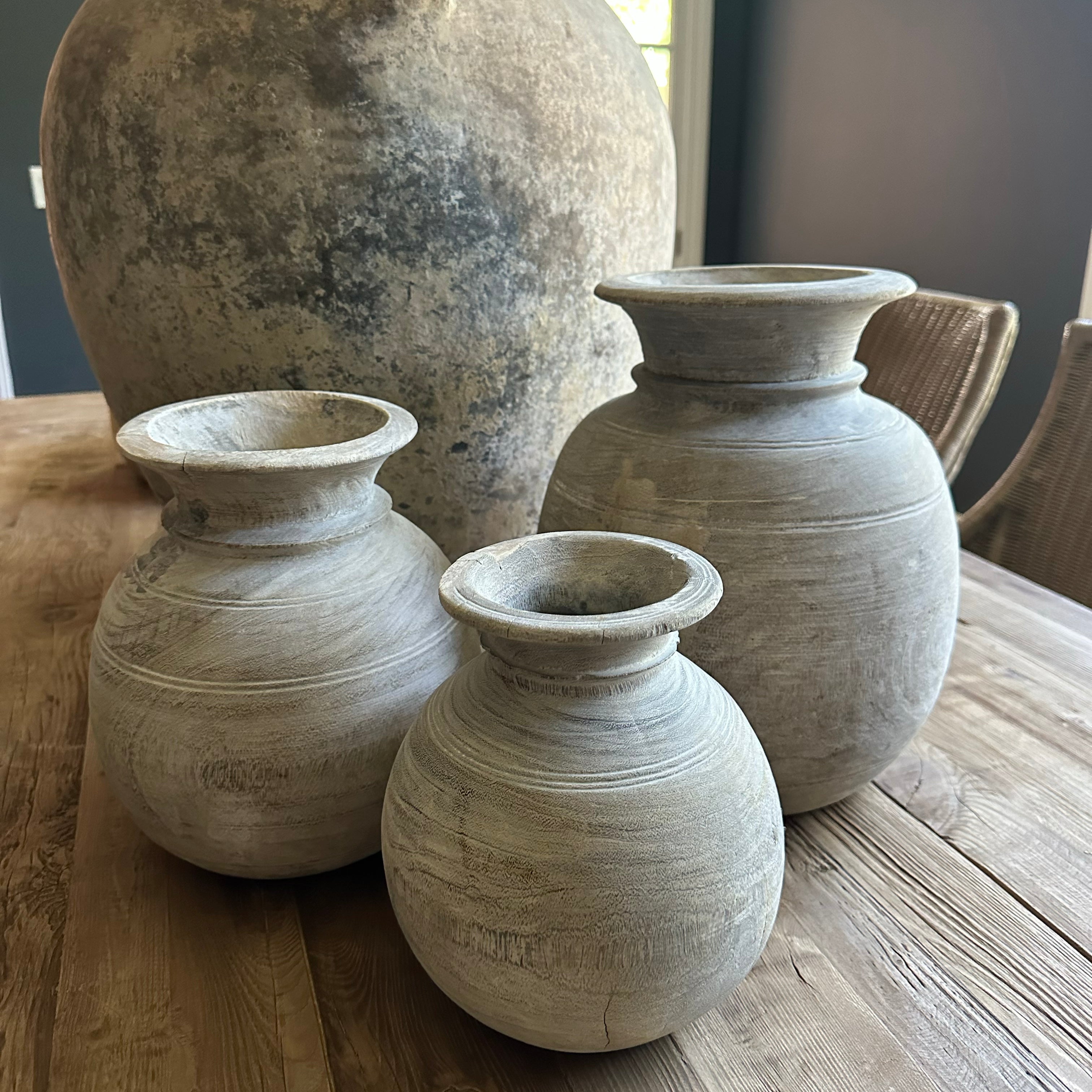 Antique Wooden Vase