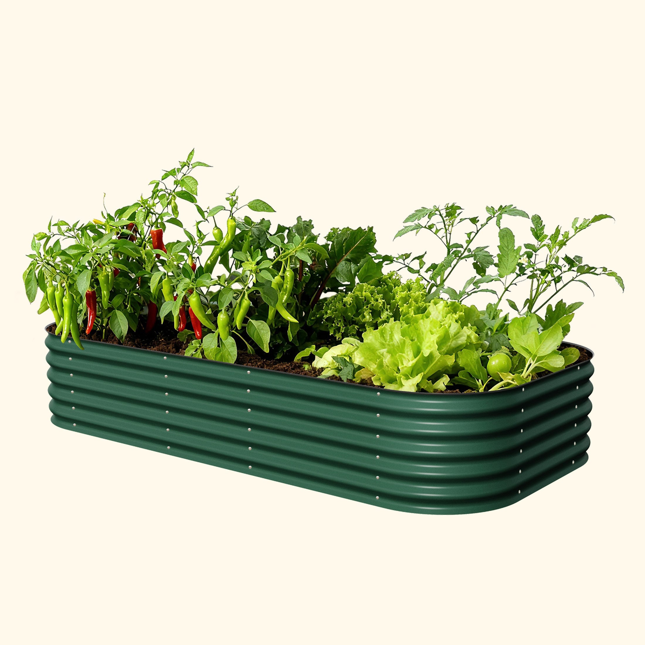 Vego Garden 17" Tall 10 In 1 Jumbo Modular Metal Raised Garden Bed Kit British Green | Heirloom Boulevard