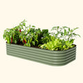 Vego Garden 17" Tall 10 In 1 Jumbo Modular Metal Raised Garden Bed Kit Olive Green | Heirloom Boulevard