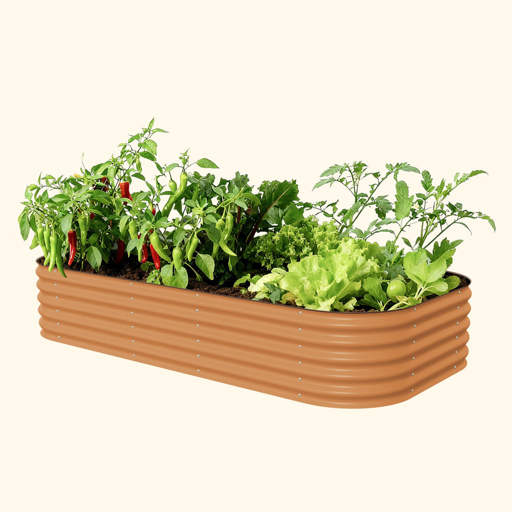 Vego Garden 17" Tall 10 In 1 Jumbo Modular Metal Raised Garden Bed Kit Terra Cotta | Heirloom Boulevard