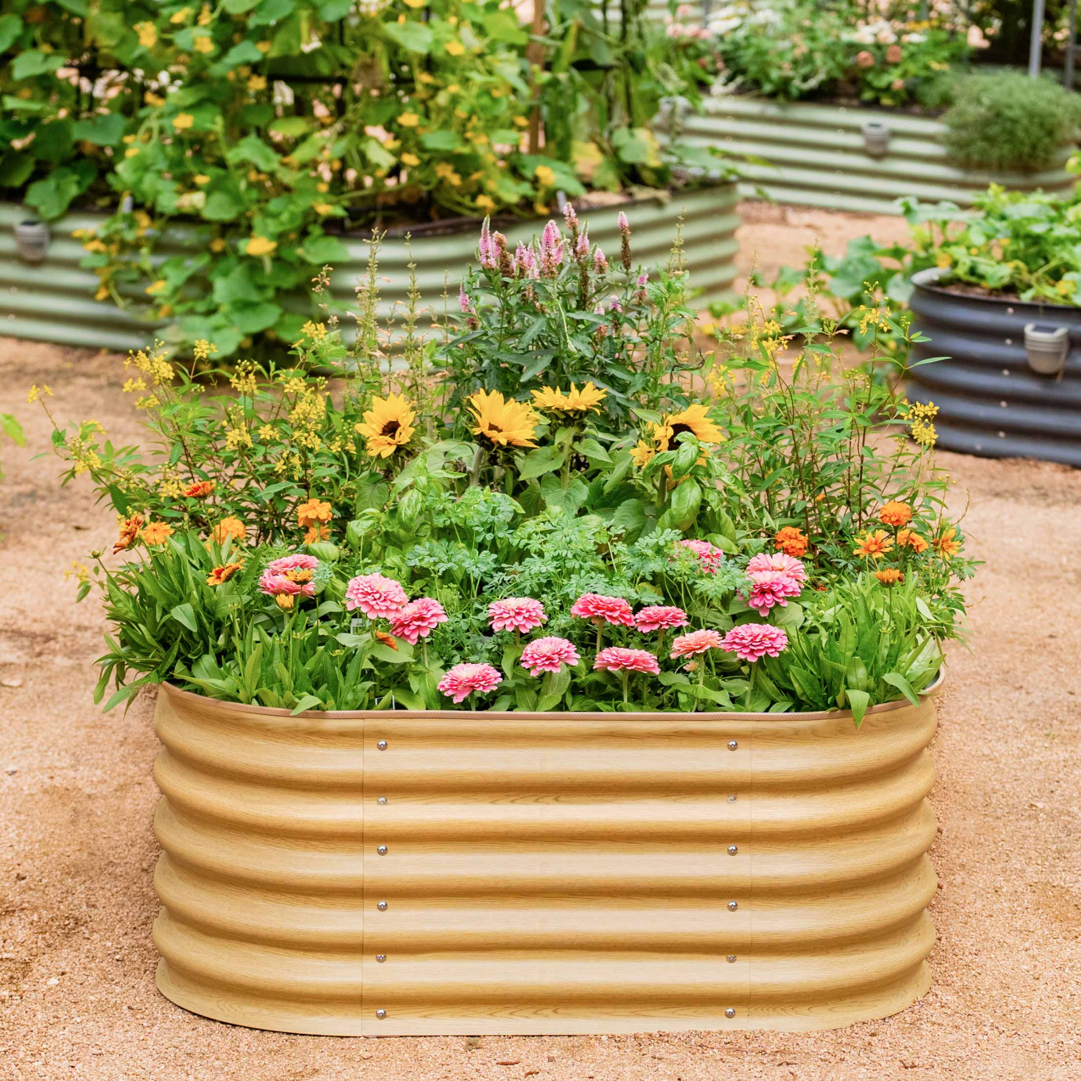 Vego Garden 17" Tall 4 In 1 Small Modular Metal Raised Garden Bed Kit | Heirloom Boulevard