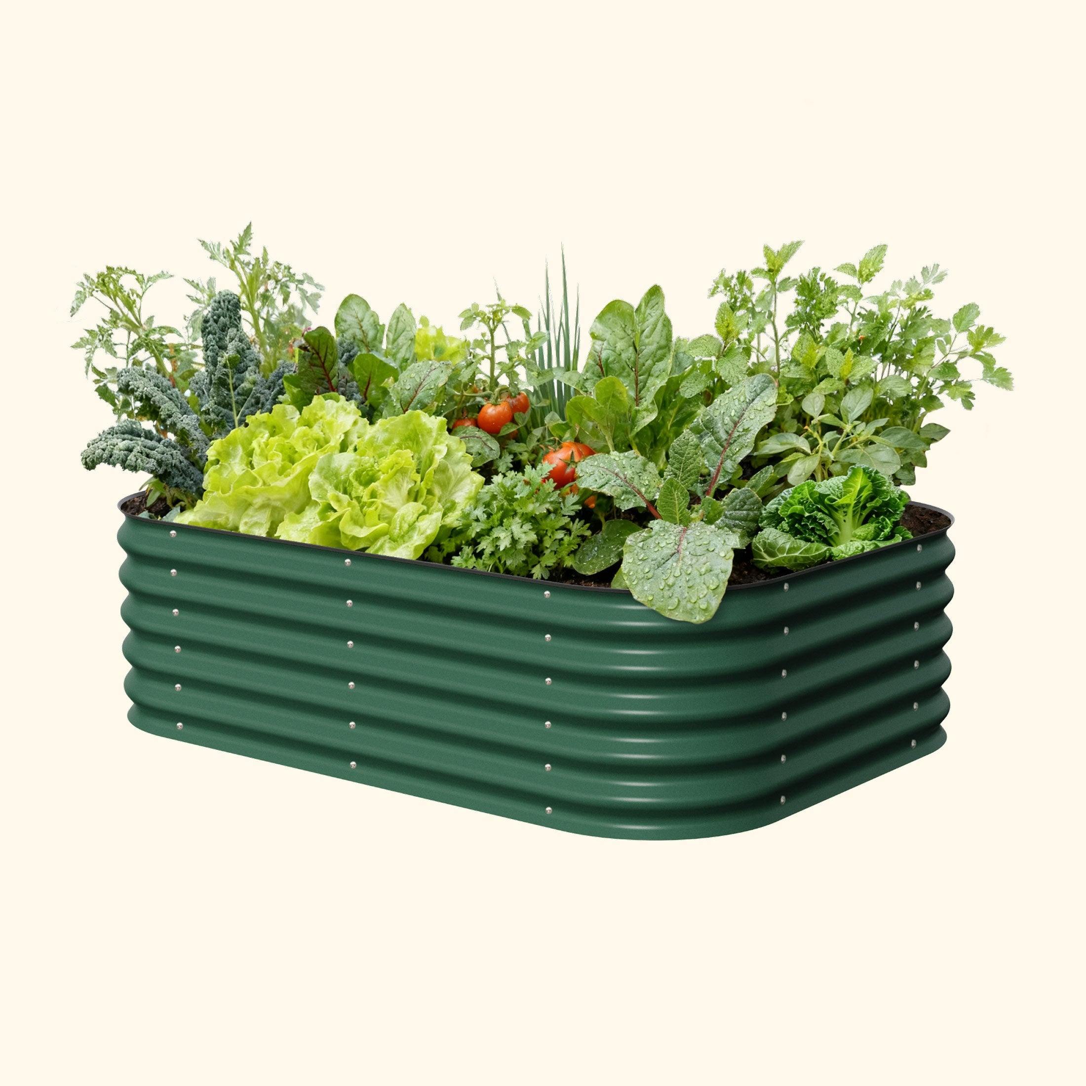 Vego Garden 17" Tall 6 In 1 Medium Modular Metal Raised Garden Bed Kit British Green | Heirloom Boulevard