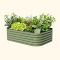 Vego Garden 17" Tall 6 In 1 Medium Modular Metal Raised Garden Bed Kit Olive Green | Heirloom Boulevard