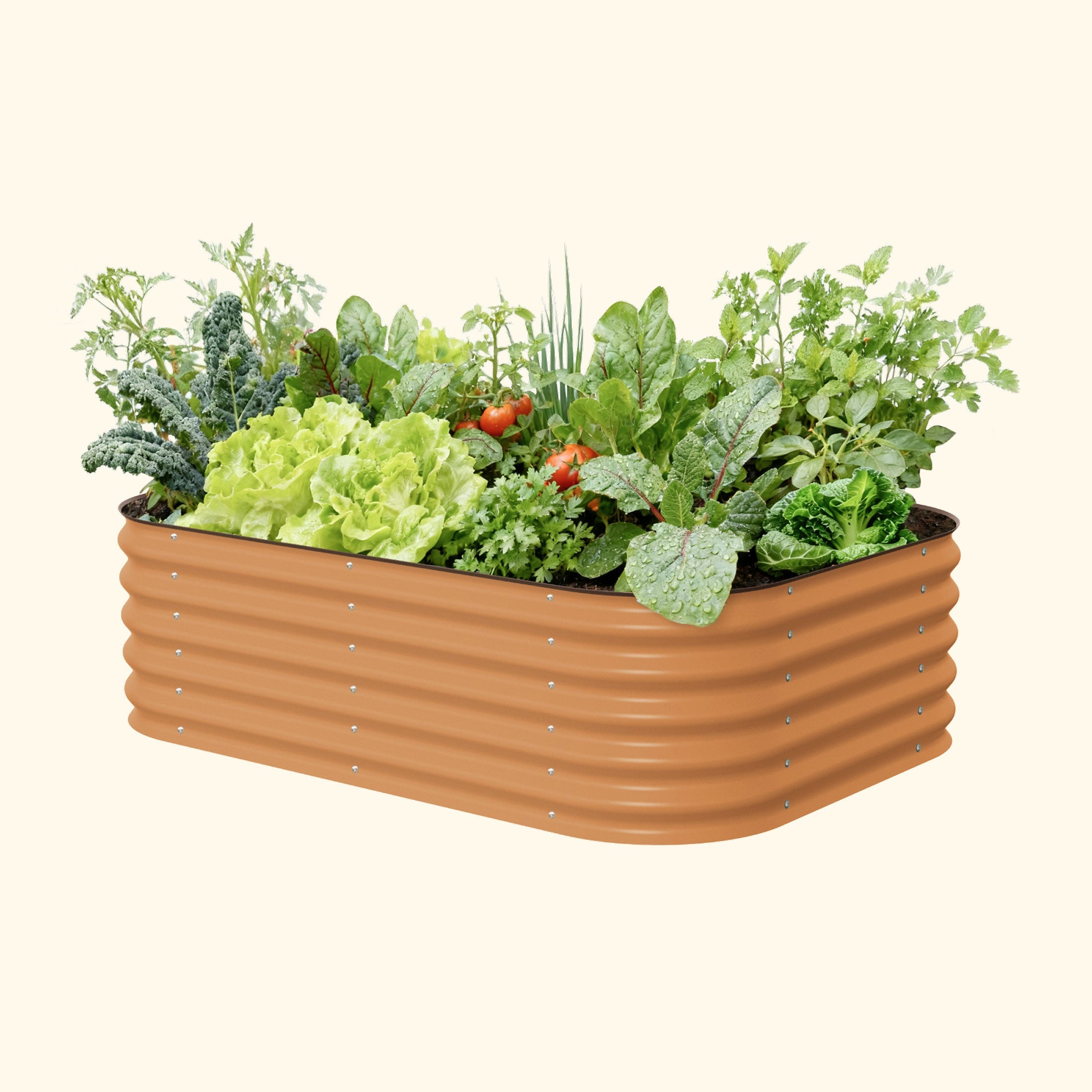 Vego Garden 17" Tall 6 In 1 Medium Modular Metal Raised Garden Bed Kit Terra Cotta | Heirloom Boulevard