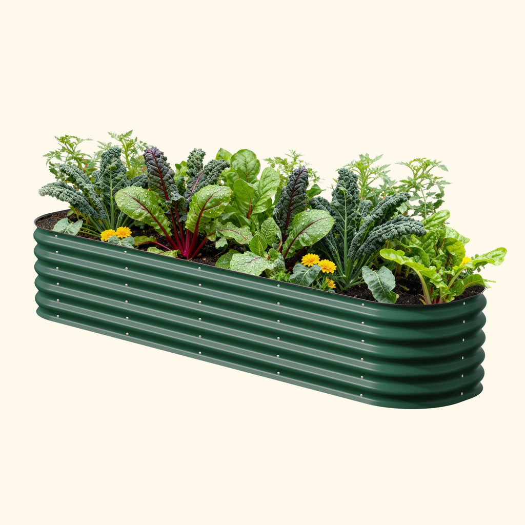 Vego Garden 17" Tall 9 In 1 Large Modular Metal Raised Garden Bed Kit British Green | Heirloom Boulevard
