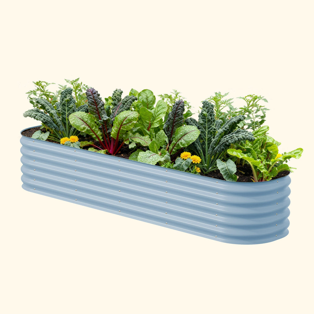 Vego Garden 17" Tall 9 In 1 Large Modular Metal Raised Garden Bed Kit Sky Blue | Heirloom Boulevard