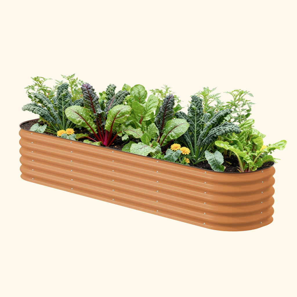 Vego Garden 17" Tall 9 In 1 Large Modular Metal Raised Garden Bed Kit Terra Cotta | Heirloom Boulevard