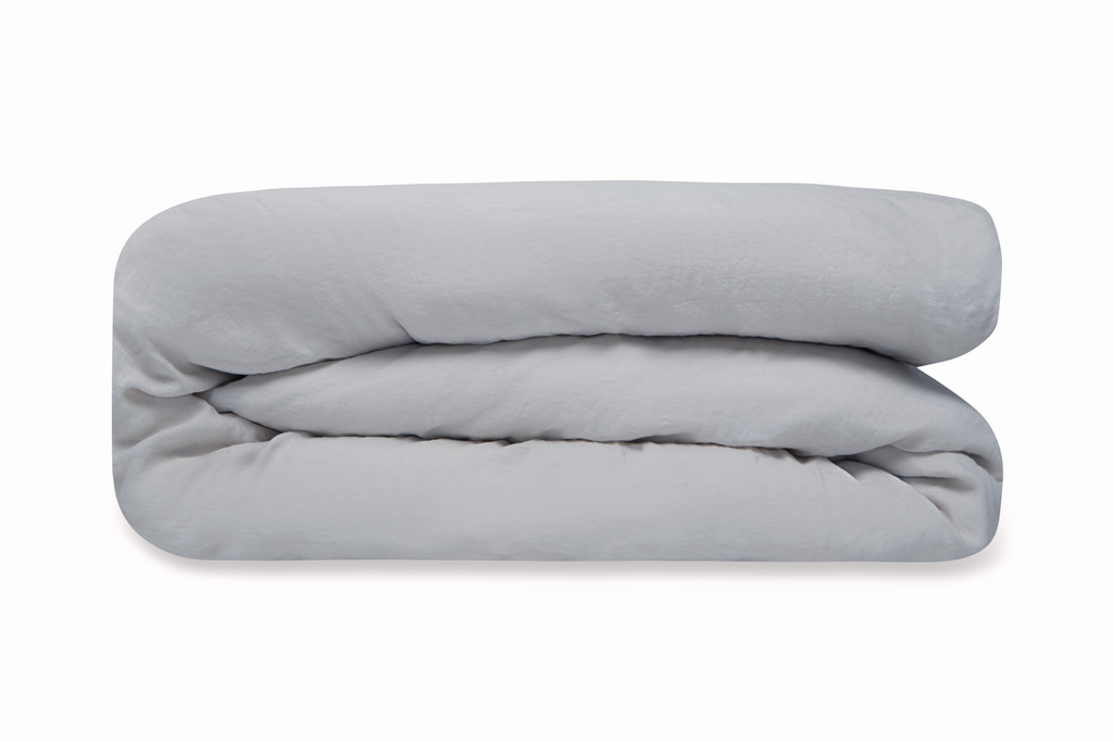 French Presse Linens Washed Linen Duvet Cover Sky | Heirloom Boulevard