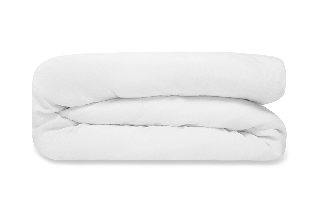 French Presse Linens Washed Linen Duvet Cover White | Heirloom Boulevard