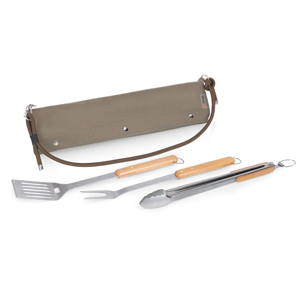 Oniva BBQ Roll Up 3 Piece Set Green | Heirloom Boulevard