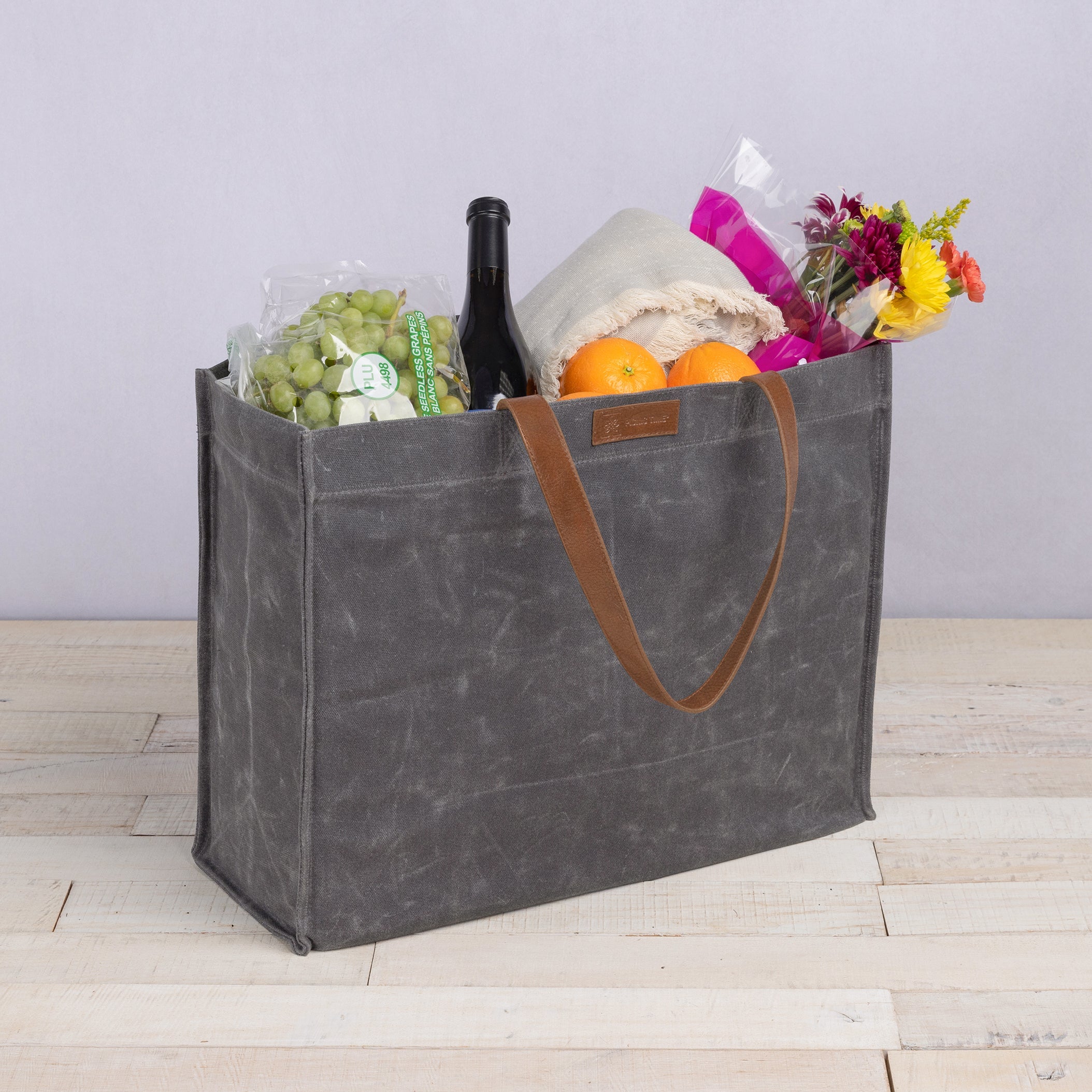 Legacy Market Waxed Canvas Tote with Leatherette Handles | Heirloom Boulevard