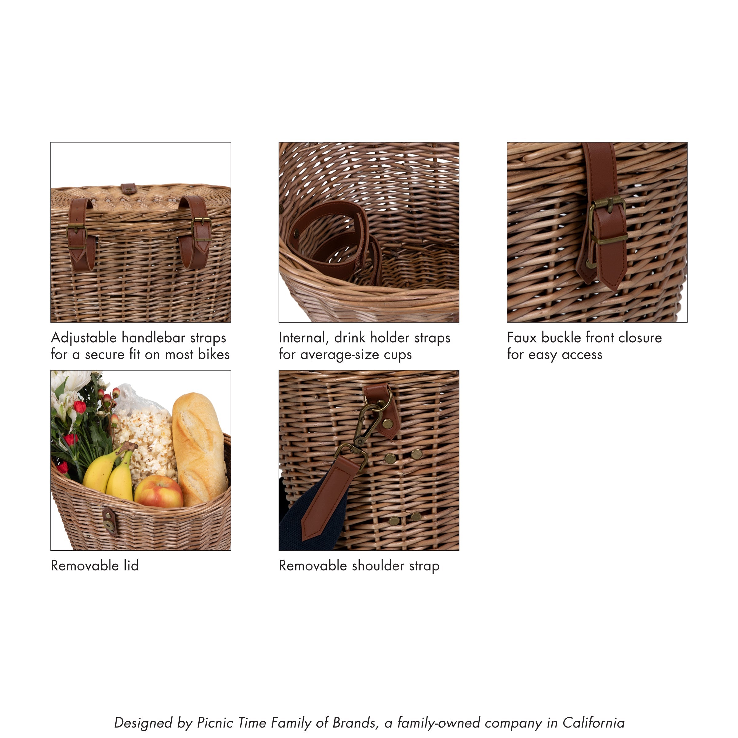 Picnic Time Cambridge Bicycle Basket | Heirloom Boulevard