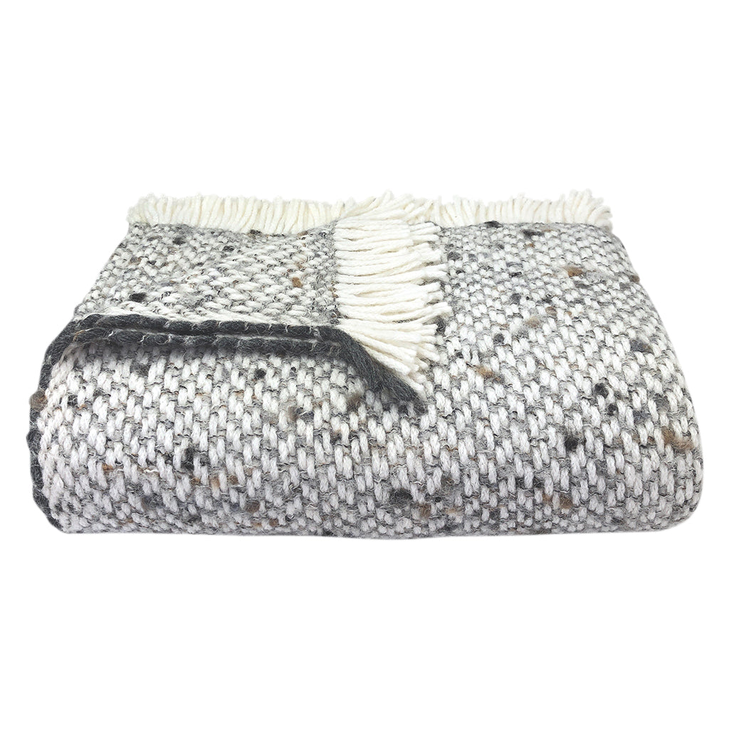Chunky Gray Weave Alpaca Throw SLATE + SALT | Heirloom Boulevard