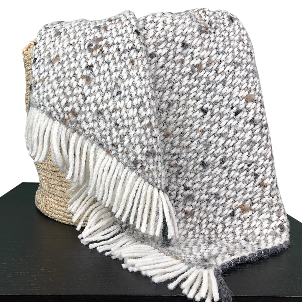 Chunky Gray Weave Alpaca Throw SLATE + SALT | Heirloom Boulevard