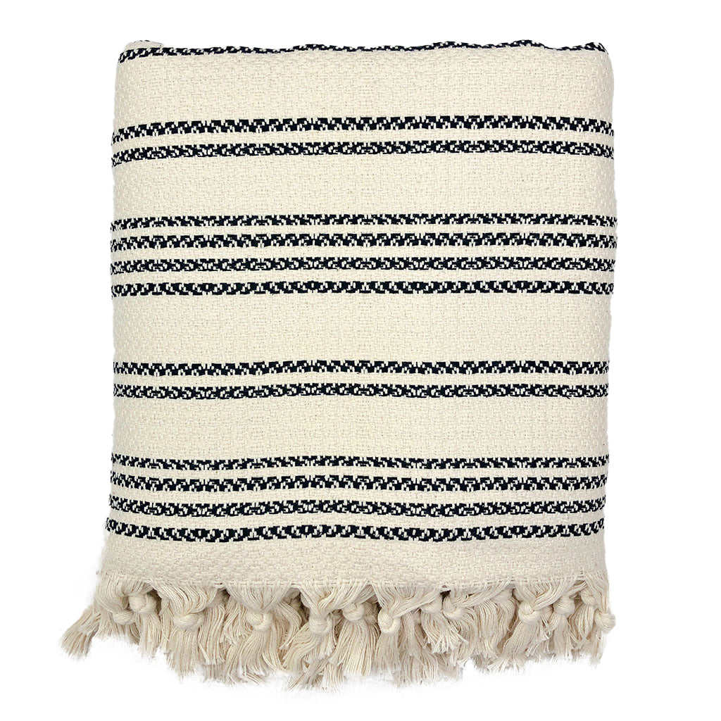 Woven Stripe Turkish Throw SLATE + SALT | Heirloom Boulevard