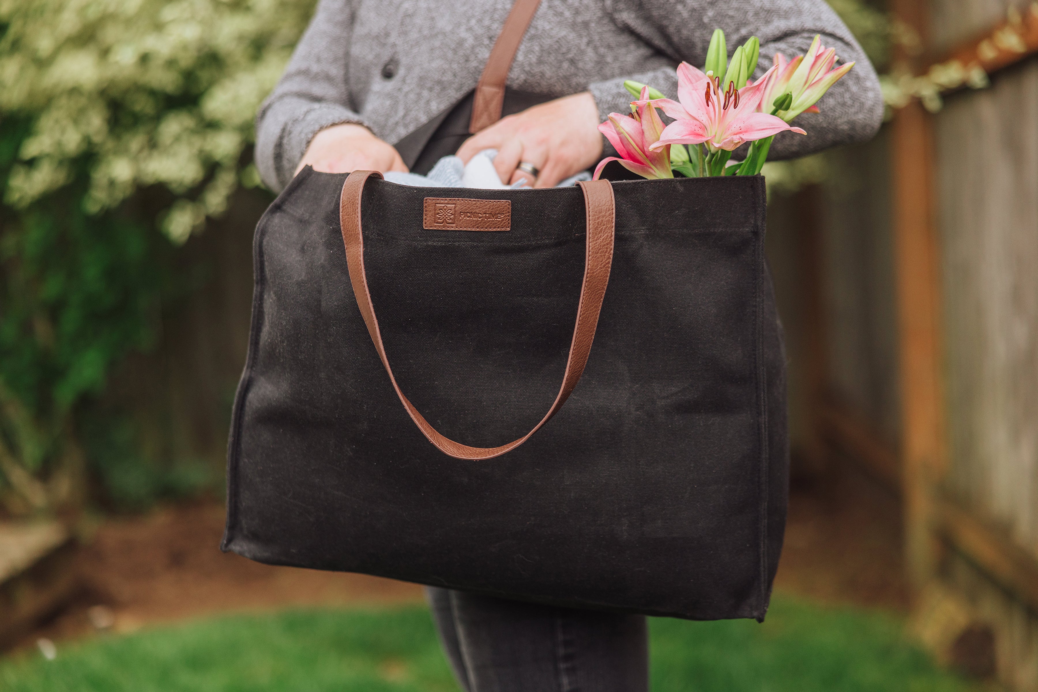 Legacy Market Waxed Canvas Tote with Leatherette Handles | Heirloom Boulevard