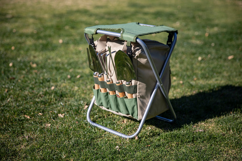 Oniva Gardener Folding Seat with Tools | Heirloom Boulevard